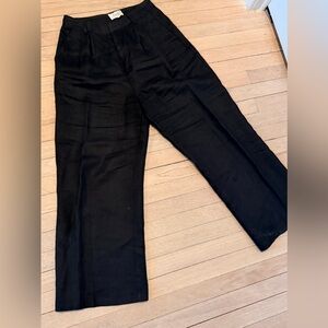 DISSH Flick Black 100% Linen Wide Leg Pants Size 6 US High Waist Minimalist Luxe